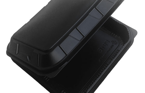 Eco Plastic Take Out Lunch Box with Clamshell Hinged Lid 8×8 1-compartment 200CT